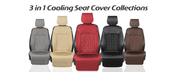 Paffenery 2025 Upgraded Cooling Car Seat Cover Front Seat, 12V-24V Ventilated Cooling Car Seat Cushion, Cooled Seat Cover for Car SUV Truck Universal Fit