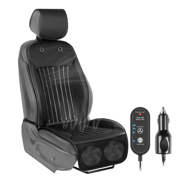 Paffenery 2025 Upgraded Cooling Car Seat Cover Front Seat, 12V-24V Ventilated Cooling Car Seat Cushion, Cooled Seat Cover for Car SUV Truck Universal Fit, Fashion Black